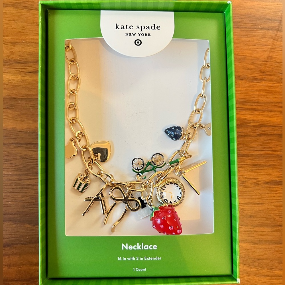 NWT. Kate Spade NY x Target charm necklace.